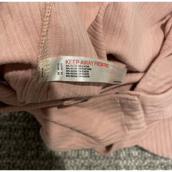 Free People Bodysuit Womens XS Light Pink Ribbed Thong Sleeveless Tank Scoop - Picture 4 of 5